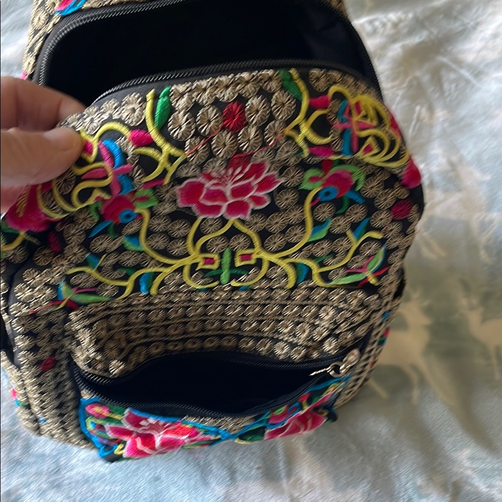 Colorful Embroidered Backpack - Picture 2 of 4